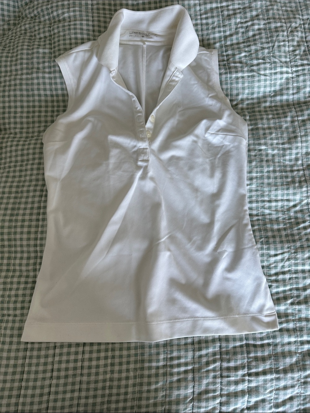 White Sleeveless Polo Top